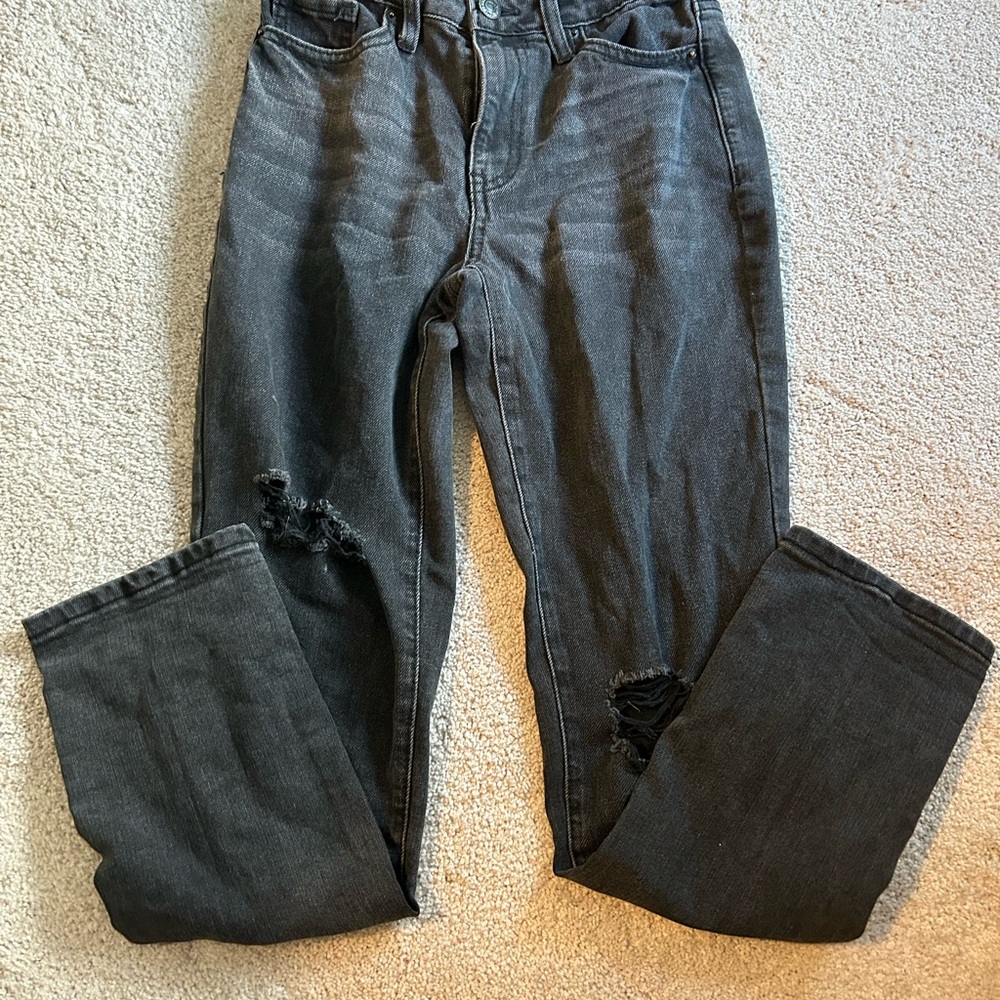 Women's Distressed Black Jeans